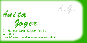 anita goger business card